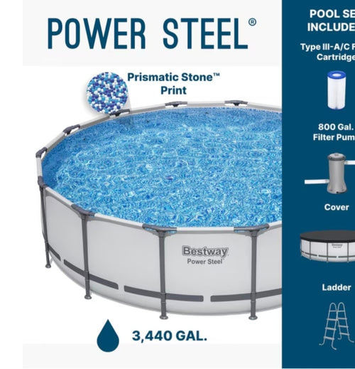 Bestway Power Steel 14’ x 42” Round Above Ground Pool Set