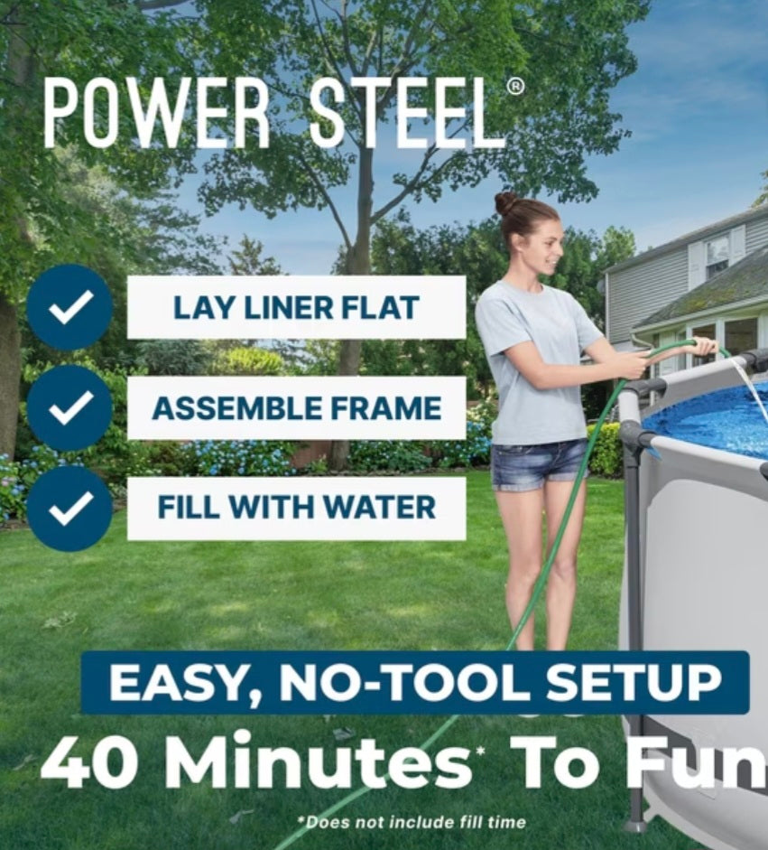 Bestway Power Steel 14’ x 42” Round Above Ground Pool Set